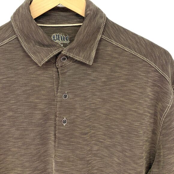 Blue by Pronto Uomo Polo Shirt Mens M Brown Tan Stitch - Picture 2 of 8